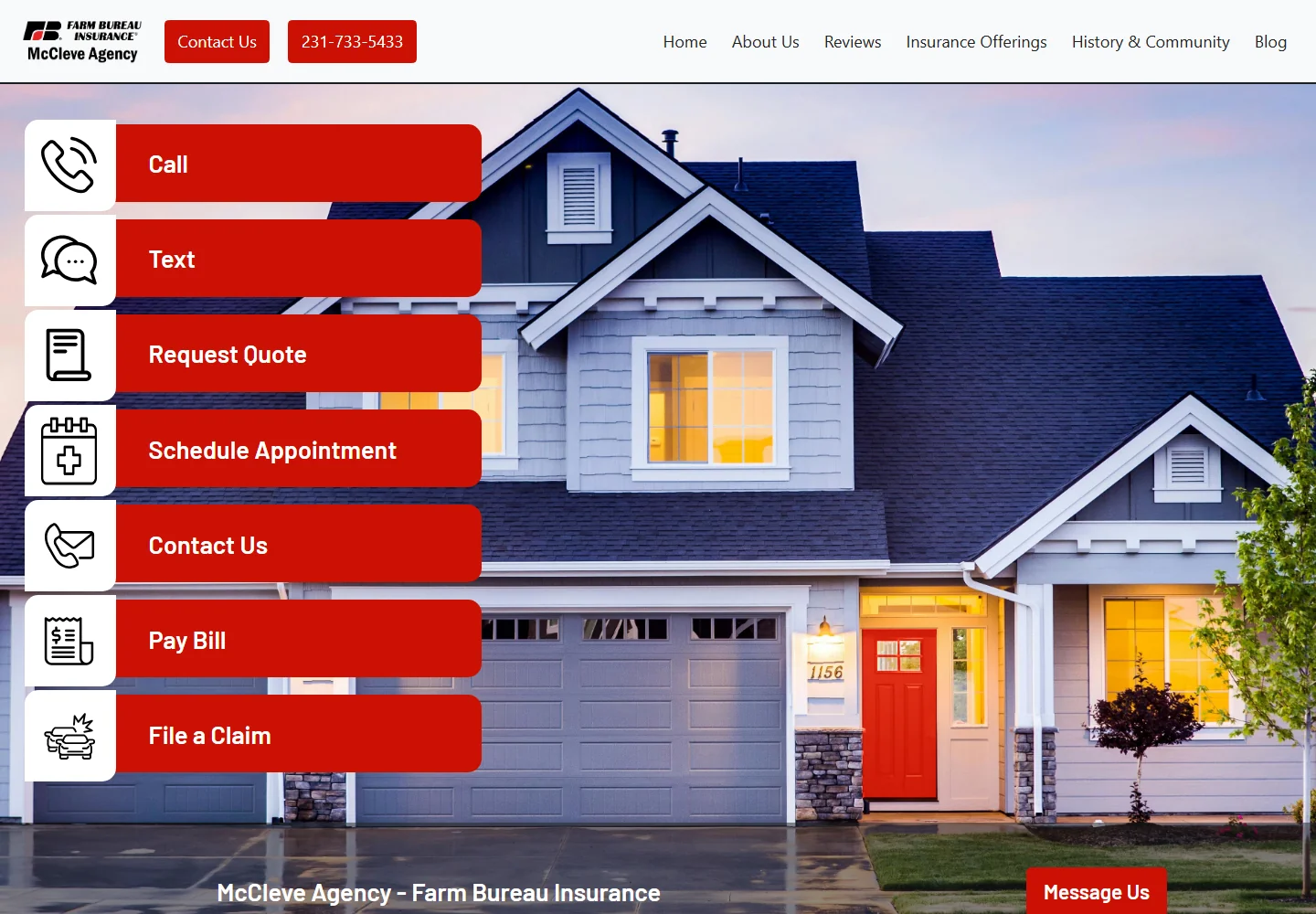 Homepage preview of McCleve Agency